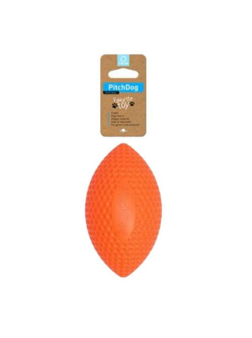 PitchDog Extremely Durable And Safe Football Dog Toy - játék (rögbi labda,narancssárga) kutyák részére (9cm)