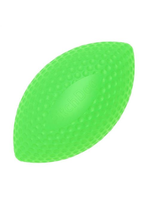 PitchDog Extremely Durable And Safe Football Dog Toy - játék (rögbi labda,lime) kutyák részére (9cm)