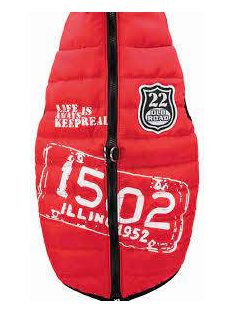   KT25.Trixie Saint-Malo Dog Coat with Harness - mellény hámmal (piros) kutyák részére (S) 36cm