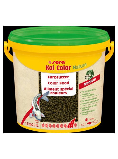 Sera Koi Color Nature Medium - granulátum táplálék tavihalak részére (3,8liter/1,3kg)