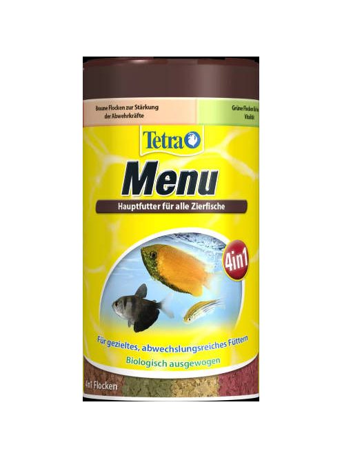 Tetra Menu - pehelytáp (4 féle) díszhalak részére (100ml/25g)