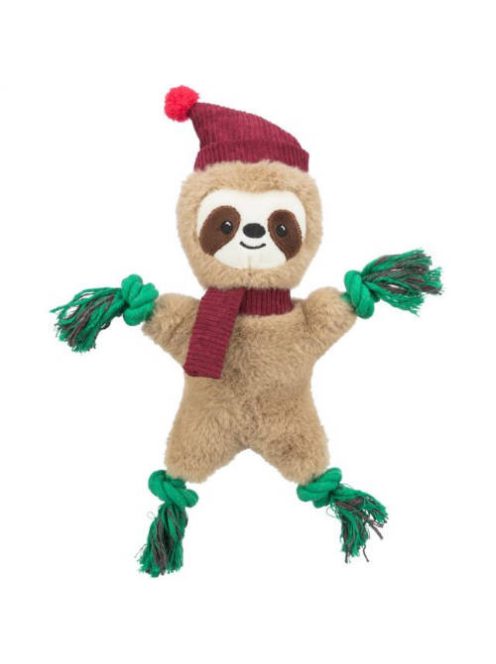 Trixie Xmas Sloth - játék (lajhár plüss kötéllel és zörgő fóliával) kutyák részére (30cm)