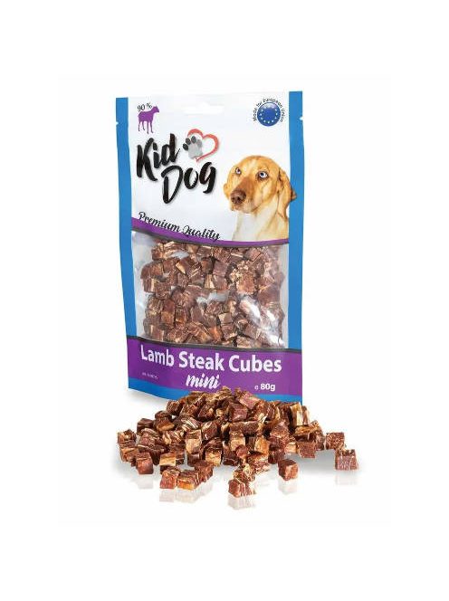 KidDog Mini Lamb Steak Cubes - jutalomfalat (bárány) kutyák részére (80g)