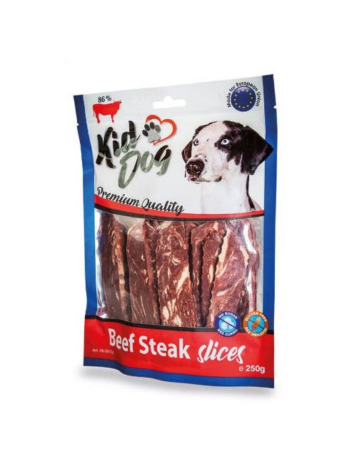 KidDog Beef Steak slices - jutalomfalat (marhahús) kutyák részére (250g)