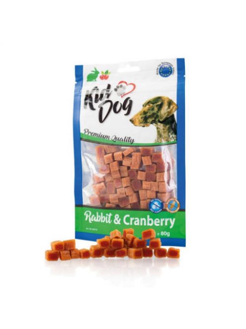 KidDog Rabbit  Cranberry - jutalomfalat (nyúlhús, vörösáfonya) kutyák részére (80g)