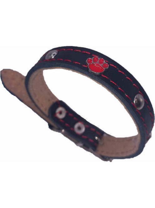 Nyakörv (bőr,színes, nikkel tappancsos) kutyák részére (több féle színben) 20mm/45cm