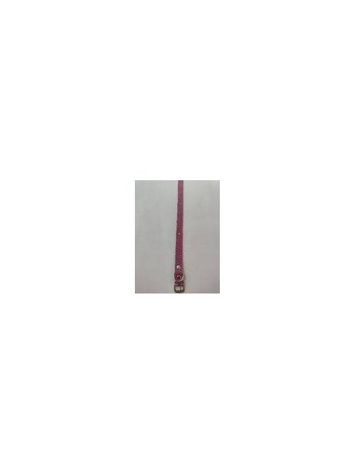 Nyakörv (bőr, színes strasszkövekkel) kutyák részére (több féle színben) 15mm/30cm