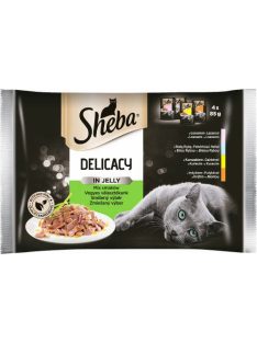   Sheba Delicacy in Jelly - alutasakos (lazac,csirke,pulyka, fehér hal) nedves eledel macskák részére (4x85g)
