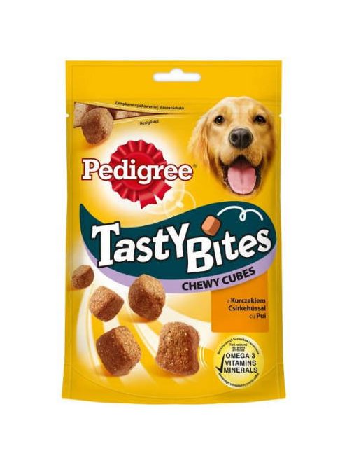 Pedigree Tasty Minis Chewy Cubes - jutalomfalat (csirkés,kacsa) kutyák rézére (130g) 6db/#