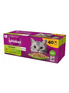   Whiskas Selection Menu – Nedves eledel (tonhal, lazac, csirke, marha aszpikban) macskák részére (40x85g)