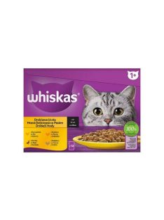   Whiskas Poultry feasts – Nedves eledel (csirke-, pulyka-, kacsa-, baromfi- szószban ) macskák részére (12x85g)