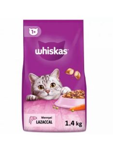   Whiskas Adult Salmon +1 - Szárazeledel (lazac) felnőtt macskák részére (1,4kg)