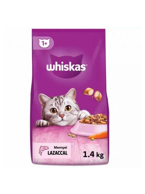 Whiskas Adult Salmon +1 - Szárazeledel (lazac) felnőtt macskák részére (1,4kg)