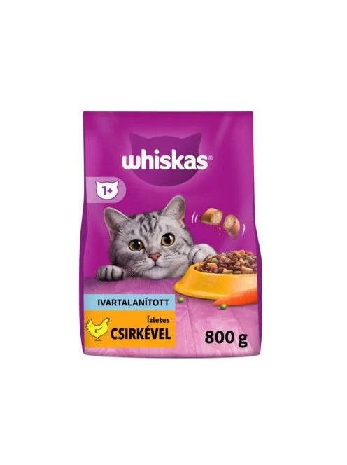 Whiskas Adult Sterile Chicken +1 - Szárazeledel (csirkehússal) felnőtt macskák részére (800g)