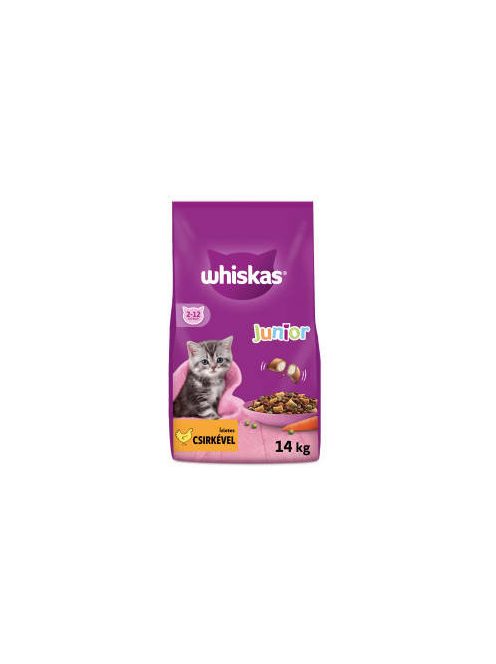 Whiskas Junior (2-12months)  - Szárazeledel (csirke) kölyökmacskák részére (14kg)