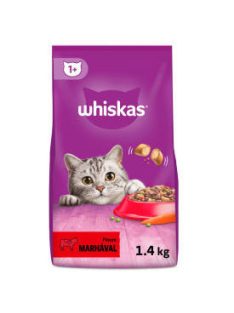   Whiskas Adult Beef +1 - Szárazeledel (marhahússal) felnőtt macskák részére (1,4kg)
