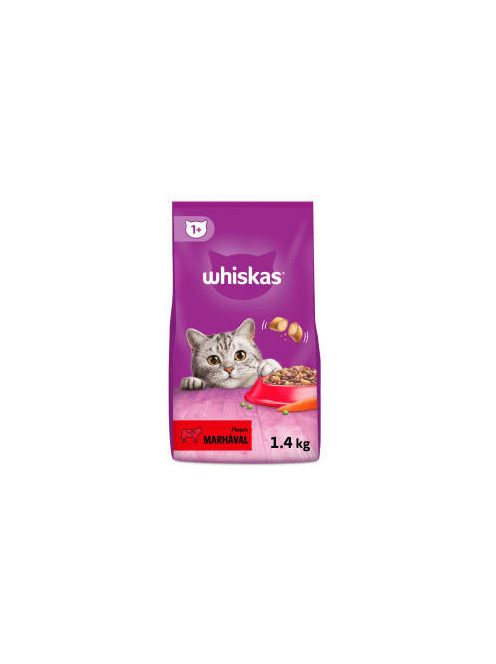 Whiskas Adult Beef +1 - Szárazeledel (marhahússal) felnőtt macskák részére (1,4kg)