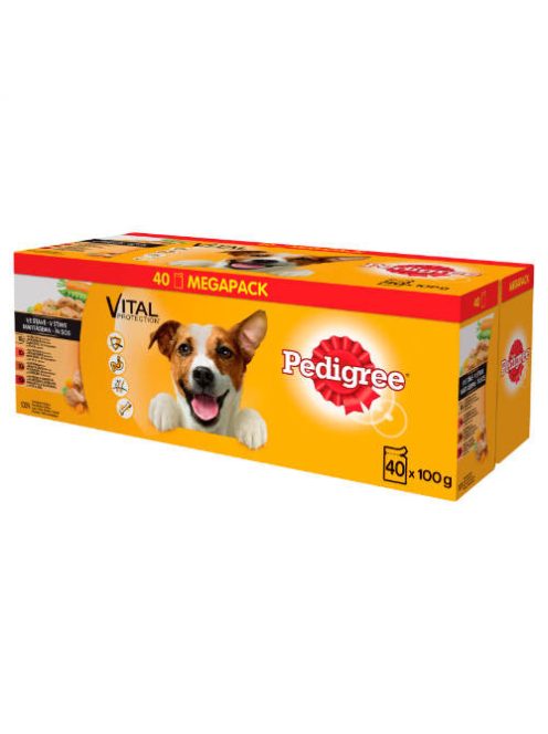 Pedigree Vital Adult - Nedves eledel (csirke-,marha,-bárány,-pulyka aszpikban) kutyák részére (40x100g)