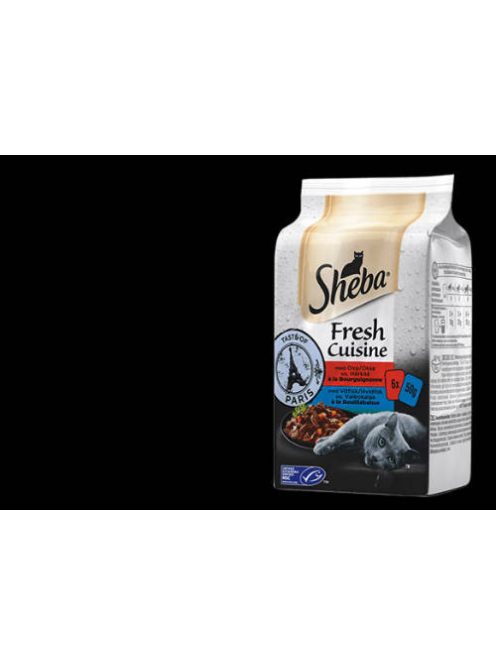 Sheba Taste of Paris - alutasakos (marha, fehérhúsú hal) felnőtt macskák részére (6x50g)