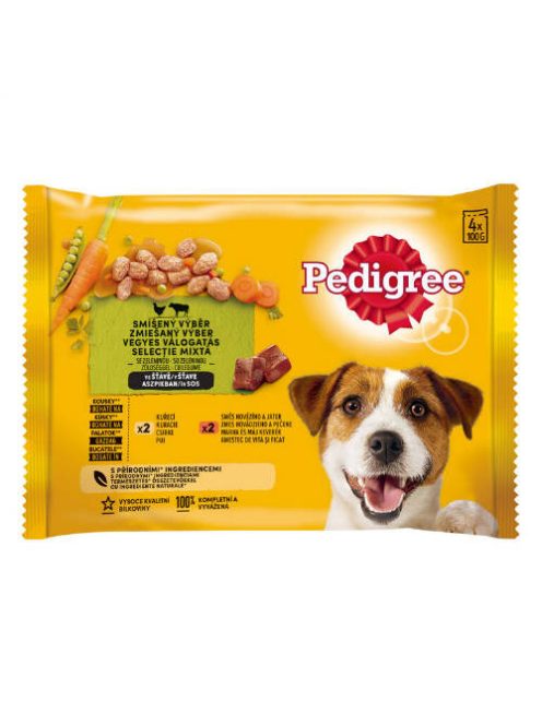 Pedigree Adult alutasakos eledel - csirke- és marhahússal,zöldséggel - szószban (4x100g) 13db/#