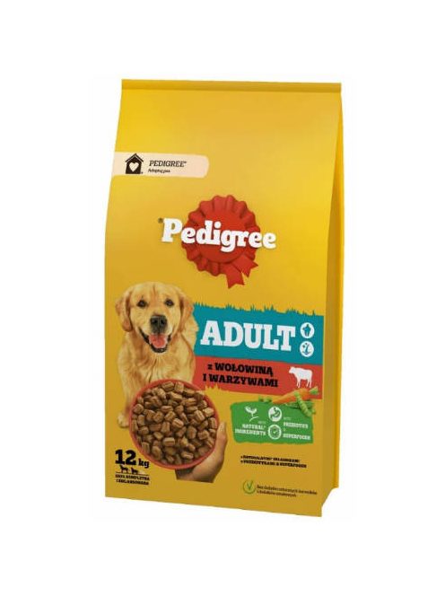 Pedigree Adult Beef - Szárazeledel (Marhahússal és zöldséggel) felnőtt kutyák részére (12kg)