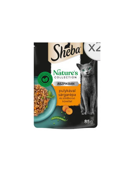 Sheba Nature's Collection Adult - Alutasakos aszpikban - (Pulyka,sárgarépa,zöldborsó) felnőtt macskák részére (85g)