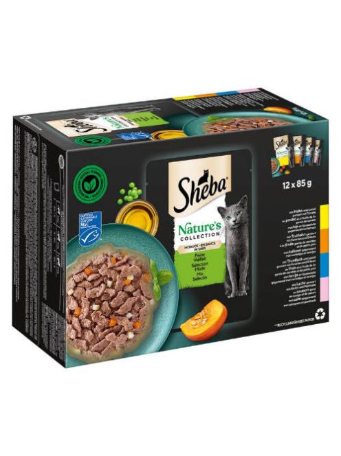 Sheba Nature's Collection Selectie Mix - alutasakos (csirke,pulyka,tonhal,lazac mártásban) macskák részére (12x85g)