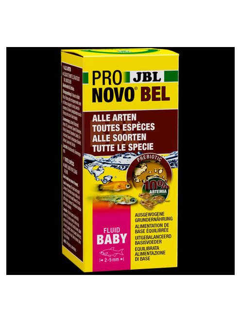 JBL ProNovo Bel Baby Fluid - Folyékony tenyésztési eledel (2-5mm) tojásrakó akváriumi halak fiatal halainak (50ml)