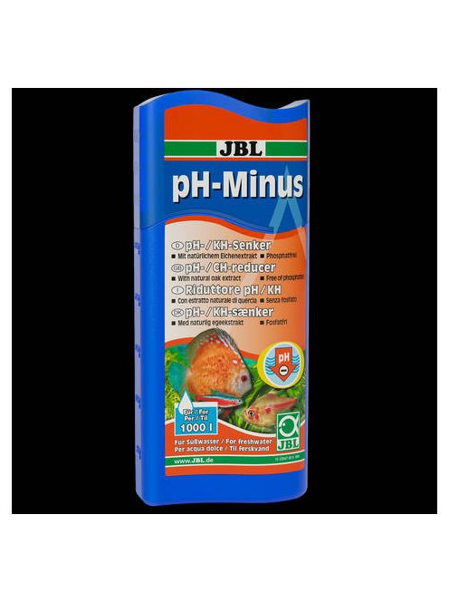 JBL pH-Minus - vízkondicionáló édesvízi akváriumok pH-értékének csökkentésére (250ml)