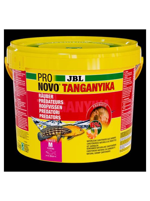 JBL NovoTanganjika - alaptáppelyhek ragadozó sügérek számára (5,5L/950g)