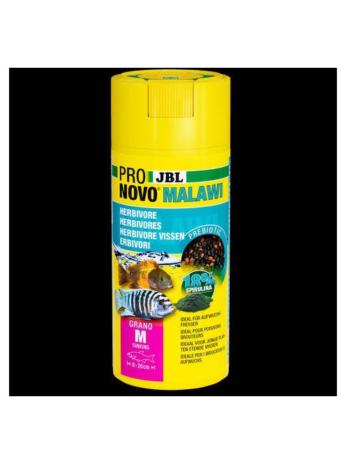 JBL Pronovo Malawi Flakes "M" - Akváriumi alaptáp granulátum 8-20 cm-es sügérek számára (250ml/125g)