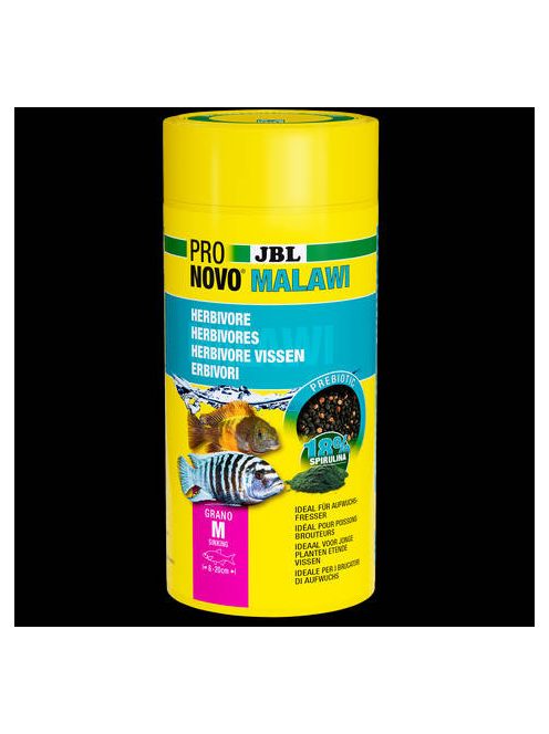 JBL Pronovo Malawi Flakes "M" - Akváriumi alaptáp granulátum 8-20 cm-es sügérek számára (1000ml/500g)