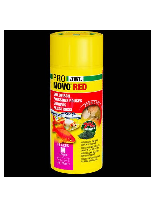 JBL ProNovo Red Flakes "M" - Akváriumi főtáppehely M-es méretű, 8-20 cm-es aranyhalakhoz (250ml/45g)