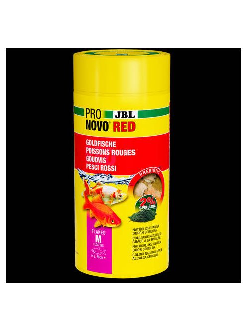 JBL ProNovo RED FLAKES M - Akváriumi főtáppehely M-es méretű, 8-20 cm-es aranyhalakhoz (1000ml/180g)