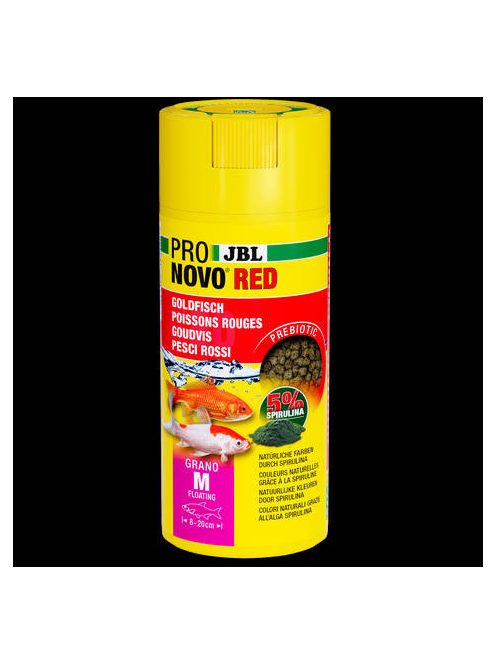 JBL ProNovo Red Grano M - Főtáplálék granulátum M-es méretű aranyhalakhoz 8-20 cm-ig (250ml/93g) CLICK