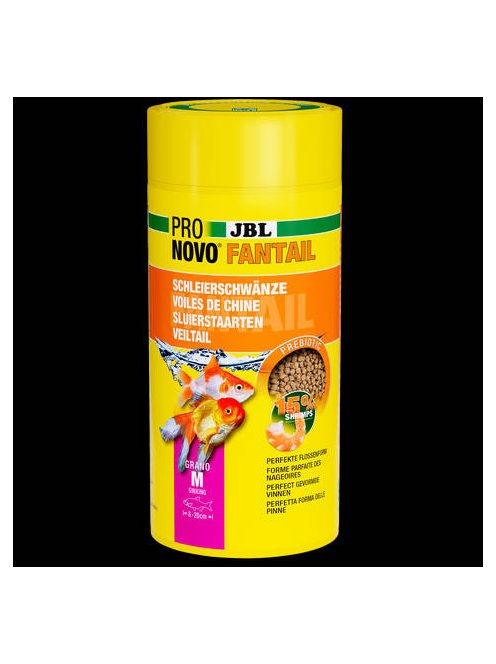 JBL Pronovo Fantail Grano M - Granulált táplálék M-es méretű fátyolhal és egyéb 8-20 cm-es aranyhal fajtákhoz (1000ml/580g)