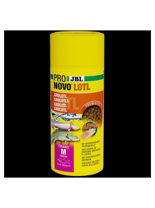 JBL ProNovo Lotl Grano "M" - alapélelmiszer granulátum közepes méretű, 8-20 cm-es axolotlokhoz (250ml/150g)