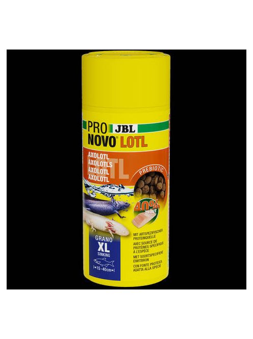 JBL ProNovo Lotl Grano "XL" - alapélelmiszer granulátum  nagyméretű, 15-25 cm-es axolotlokhoz (250ml/150g)