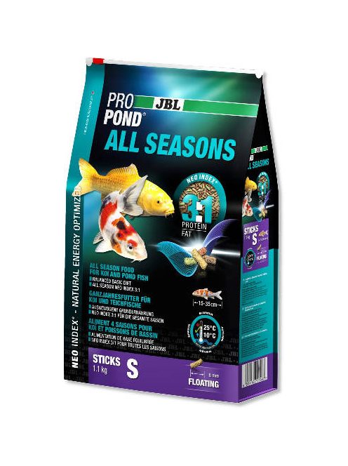 JBL ProPond All Seasons (S) - pond táplálékok - kerti tavakba kisméretű díszhalak részére (1,1kg/6l)