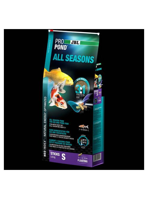 JBL ProPond 3in1 All Seasons Small - egész évszakos eledel Koi és tavihalak részére  (5,8kg/ 32liter)