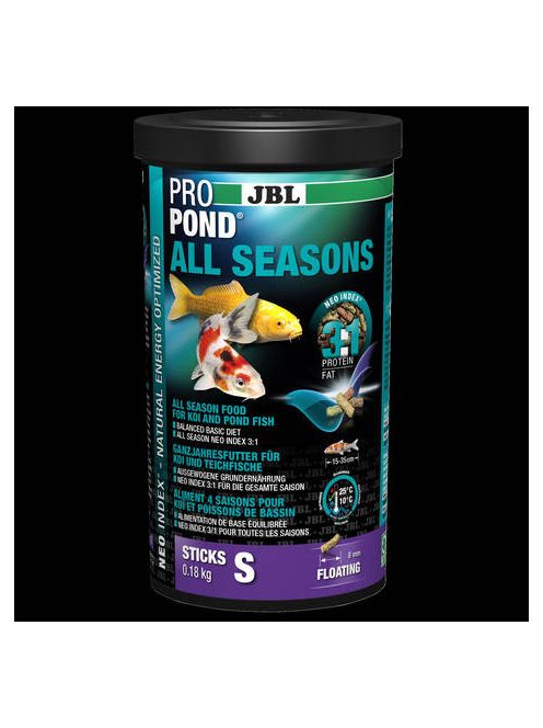 JBL ProPond All Seasons Small - Granulált főtáplálék tavi díszhaklak részére (S) 0,18kg/1l