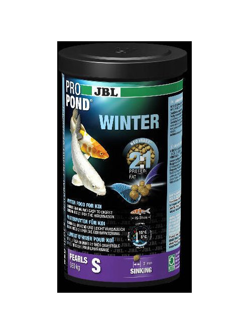 JBL ProPond Winter S - Granulált főtáplálék tavi díszhaklak részére (S) 0,6kg/1l