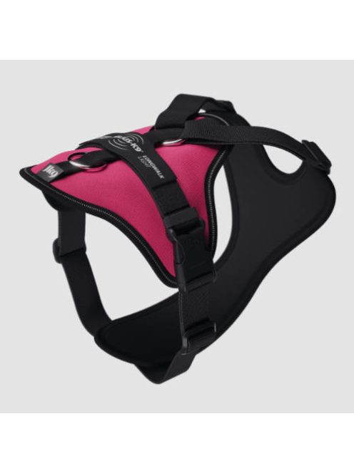 JK9 Longwalk Light kutyahám okoseszköz-tartó hámfelírattal, sötét pink, XS