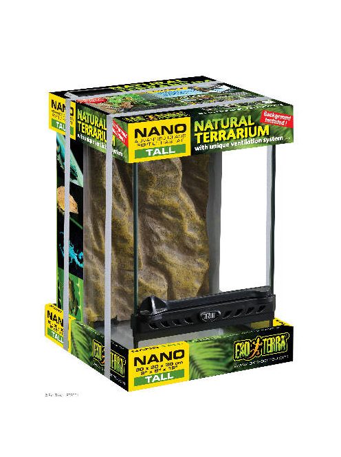 Exo-Terra Nano Tall Terrarium - Dekoratív kivitelű üvegterrárium (20x20x30cm)