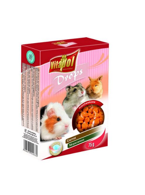 Vitapol Drops (sárgarépa) - jutalomfalat rágcsálóknak (75g)