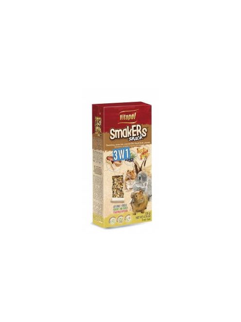 Vitapol Smakers rúd (gyümölcs,mogyoró,popcorn) - prémium duplarúd - rágcsálók és nyulak részére (135g)