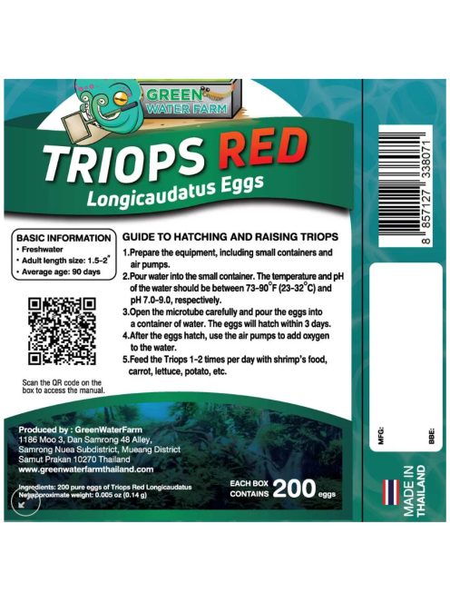 Triops Red Longicaudatus pete keltetéshez-Triops Red Longicaudatus eggs